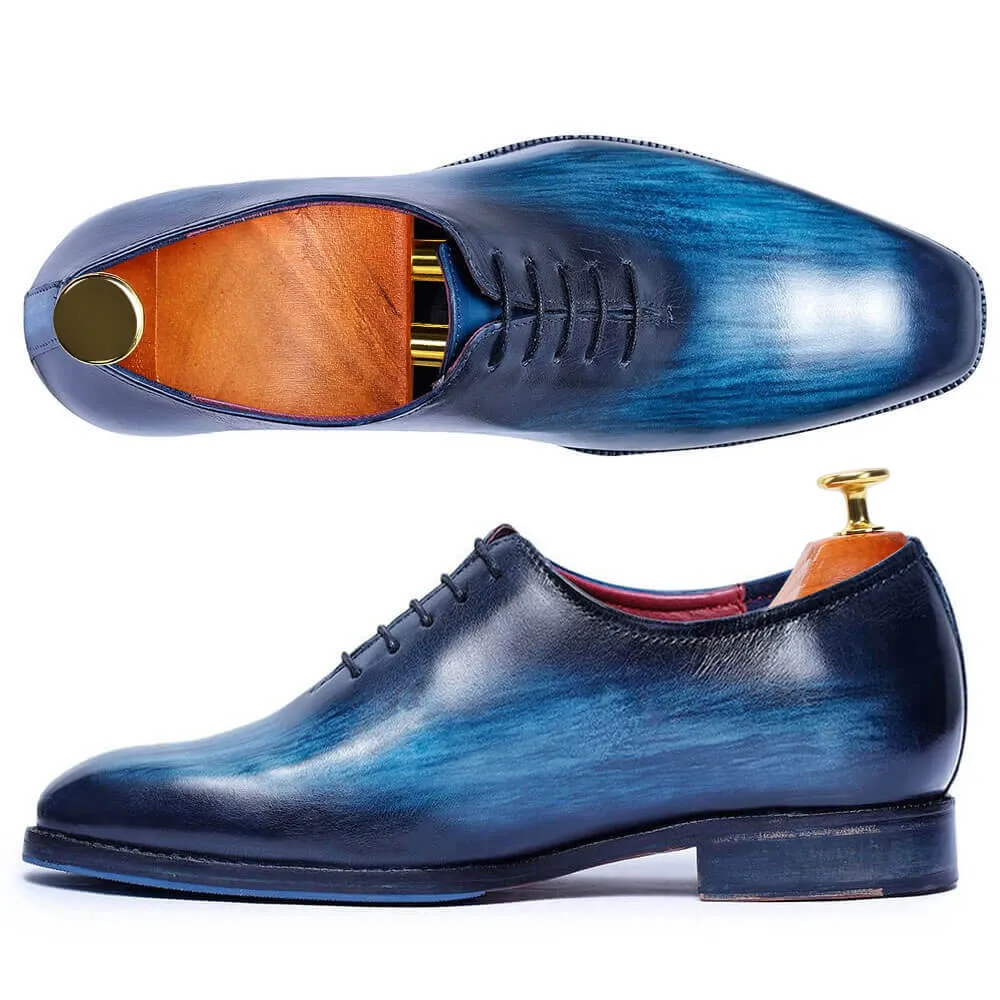 7 CM / 2.76 Inches Taller - CMR CHAMARIPA  Wedding Elevator Shoes For Men - Handcrafted Wholecut Oxford - Navy