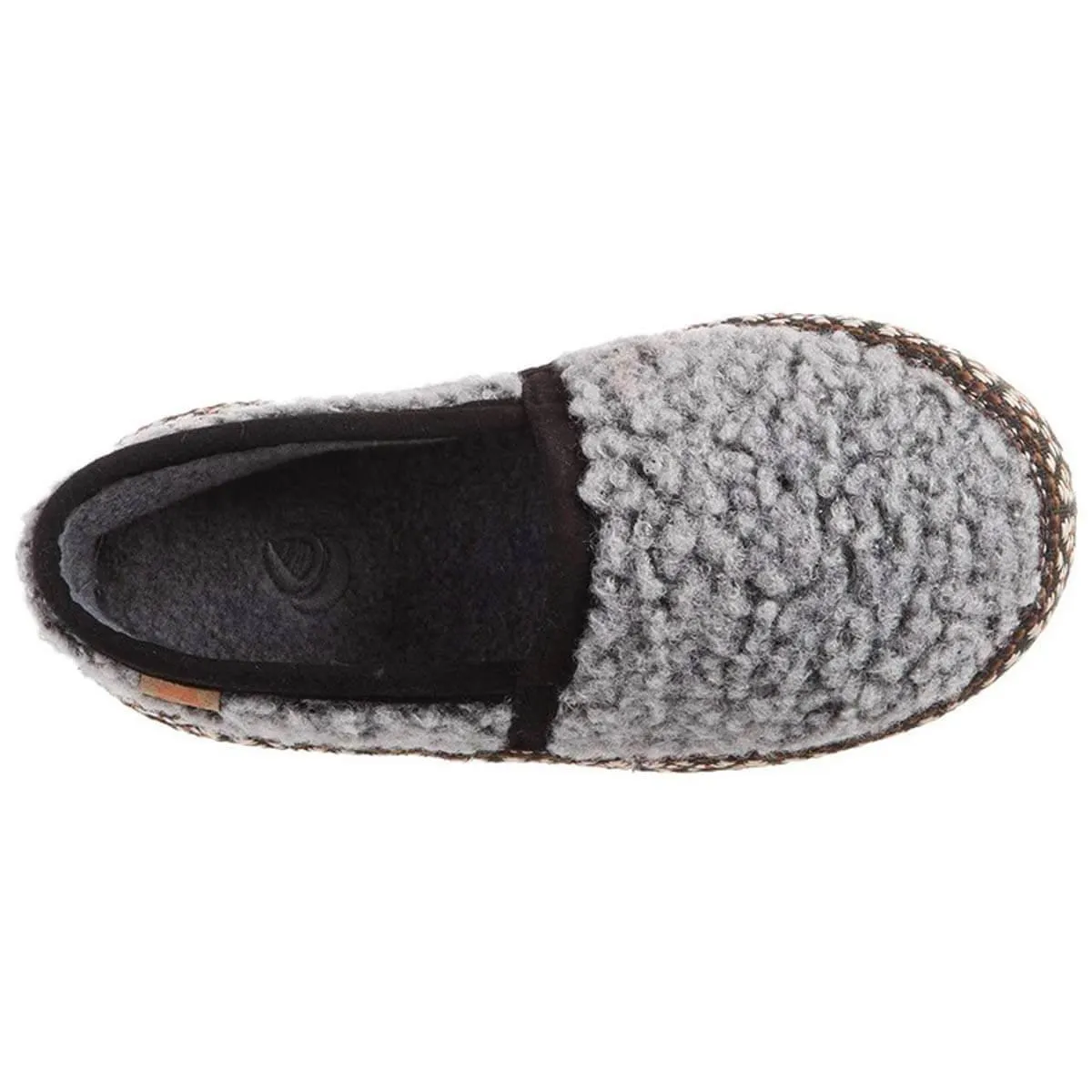 Acorn Kids' Slippers - L’il Woven Trim Moccasins, Stormy Grey, K8/9 | A19009STG8-9