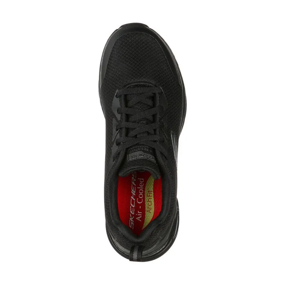 SKECHERS ARCH FIT SLIP RESISTANT OXFORD BLACK - WOMENS