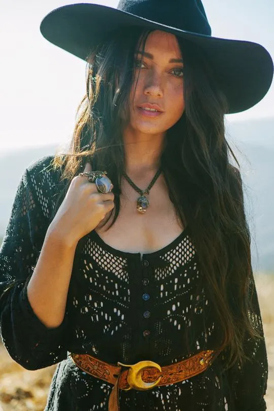 Spell Fleetwood black lace romper XS