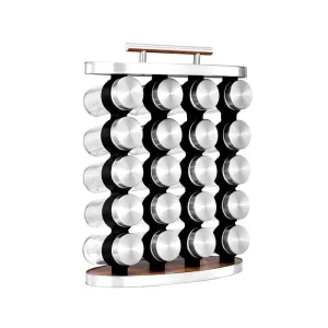 Standing 20-Jar Countertop Spice Rack with handle
