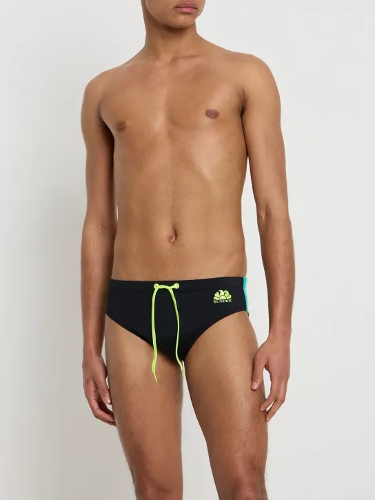 SUNDEK   Logo print Econyl swim briefs 
