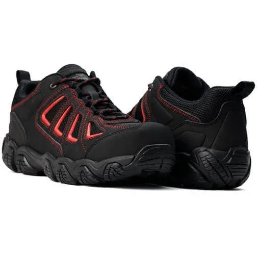 Thorogood Men's Crosstrex Series Oxford CT Hiker Work Shoe -Black/Red- 804-6001